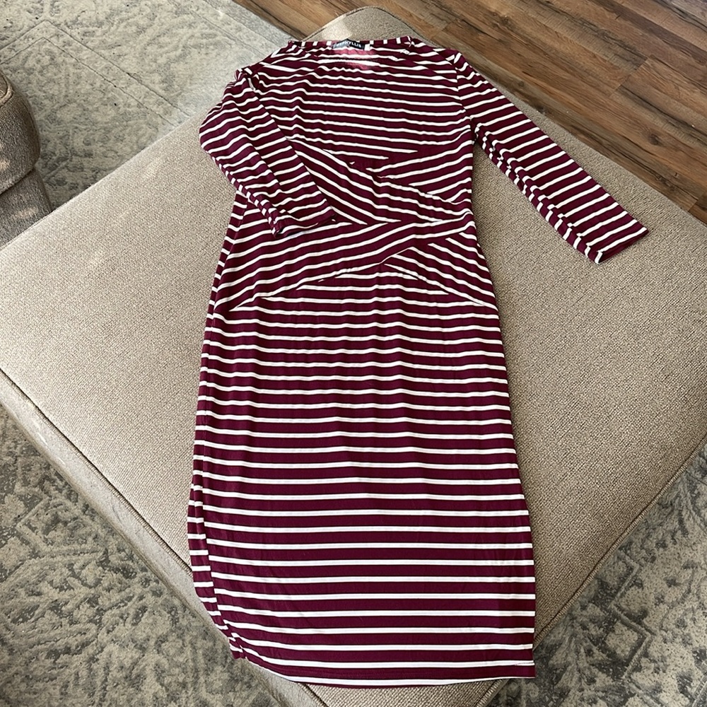 Striped dress with 3/4 sleeves